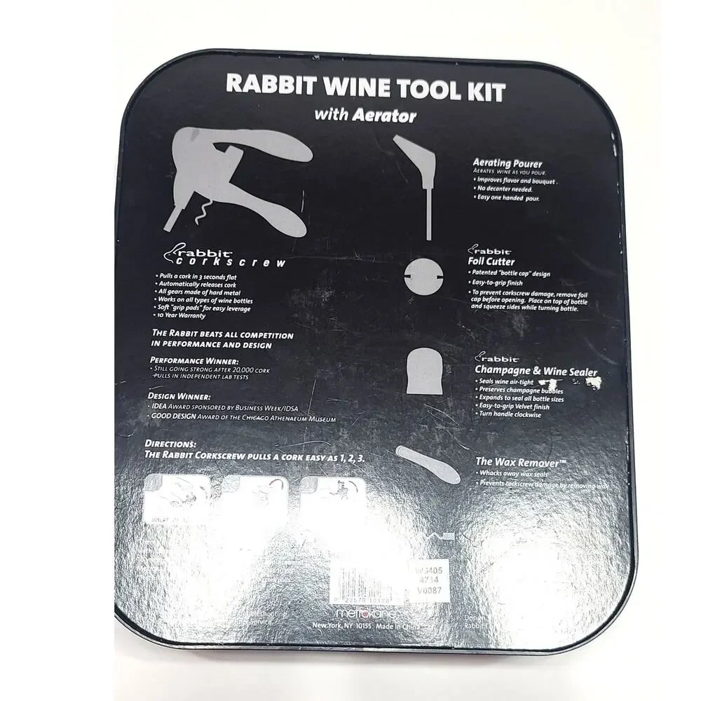 Rabbit corckscrew wine opening tool kit